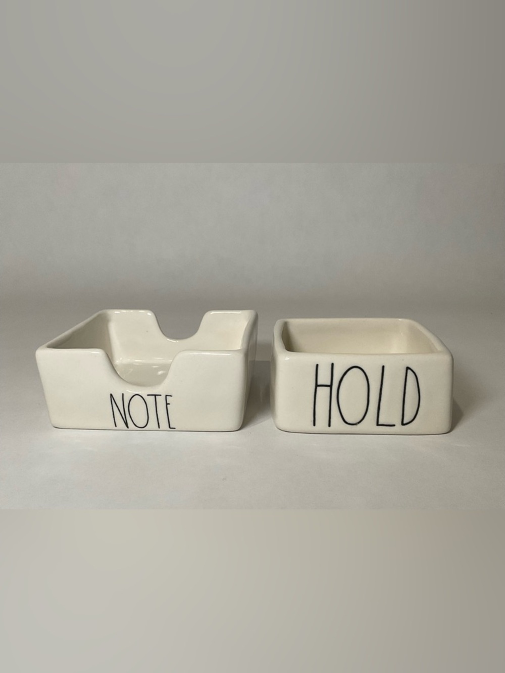 Rae Dunn Note & Hold White Post-It Note Holder Paper Clips